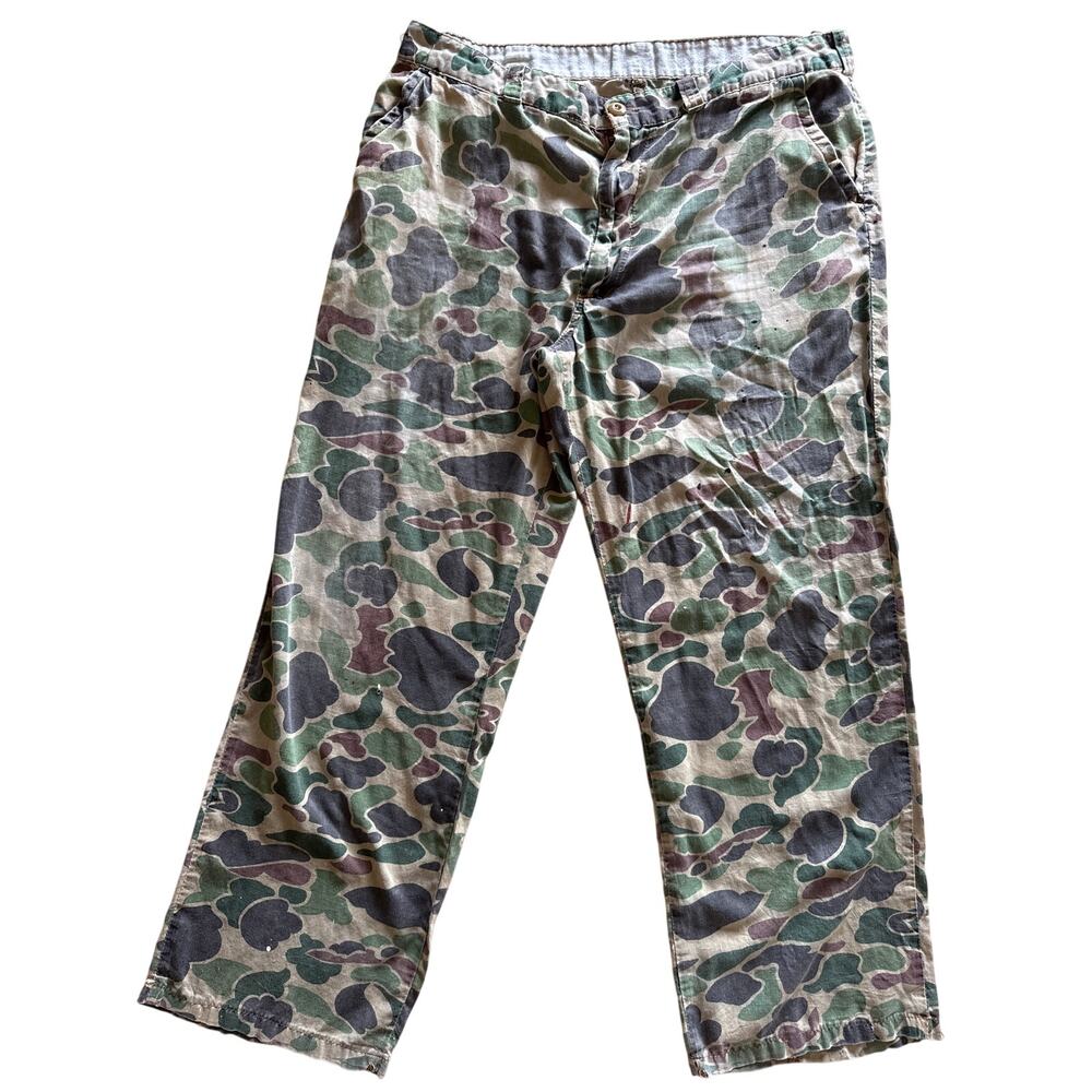 Vintage 60s 70s Ranger Duck Hunter Camo Pants Mens 36x30 Hunting USA